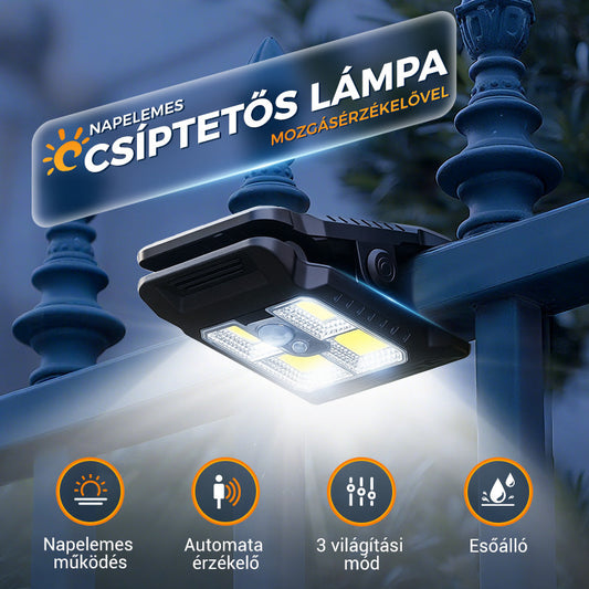 💡 Kültéri napelemes klipszes lámpa mozgásérzékelővel🏡