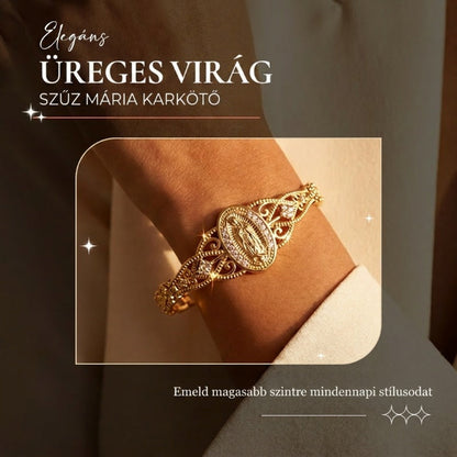 💛Elegáns virágmintás üreges Szűz Mária karkötő💫