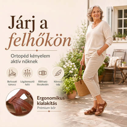 💥Prémium Bőr Női Szandál – Lábközép-boltozat Támasztással🤎