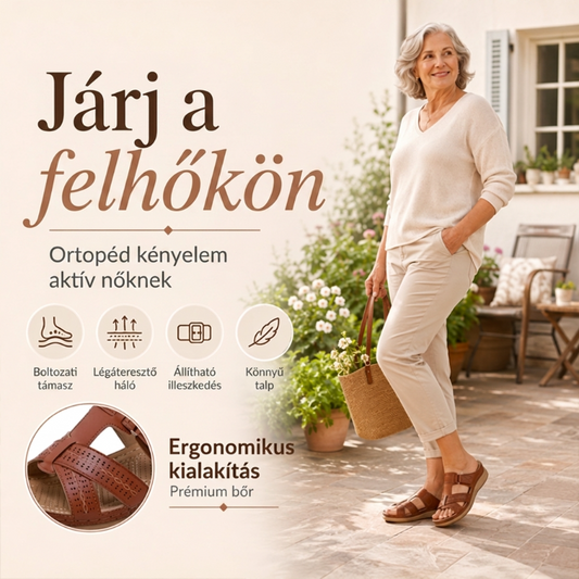💥Prémium Bőr Női Szandál – Lábközép-boltozat Támasztással🤎