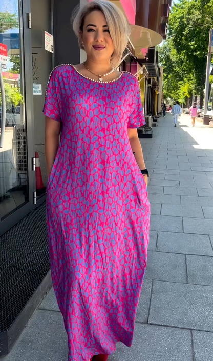 2025 μοντέρνο plus-size μοντέρνο φόρεμα με εκτύπωση