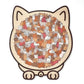 🐱Morandi-színekkel festett macska alakú fa kirakós játék🎁