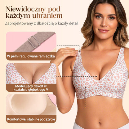 💕Kényelmes, varratmentes, mindennapi viseletre szánt női leopárdmintás melltartó💖