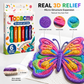 👨‍👩‍👧 3D dombormű művész toll – Biztonságos családi kreativitás ✨