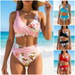 🌸(EU S-XL)🌿 Női virágmintás magas derekú bikini szett