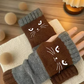 🧤🧶Téli divat alapdarabok🐱Női kötött macskás kesztyű