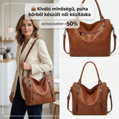 🤎Kiváló minőségű puha bőrből készült női kézitáska👜nagy űrtartalmú kivitel✨