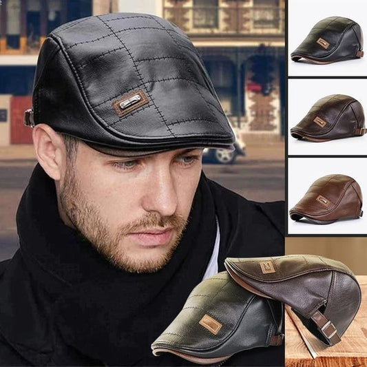【2025 Új érkezés🧢】Kiváló minőségű divatos bőr sapka👍