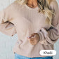 💖ΓΥΝΑΙΚΏΝ CASUAL ΣΤΡΟΓΓΥΛΌ ΛΑΙΜΌ ΜΑΚΡΎ ΜΑΝΊΚΙ ΠΟΥΛΌΒΕΡ TOP👚