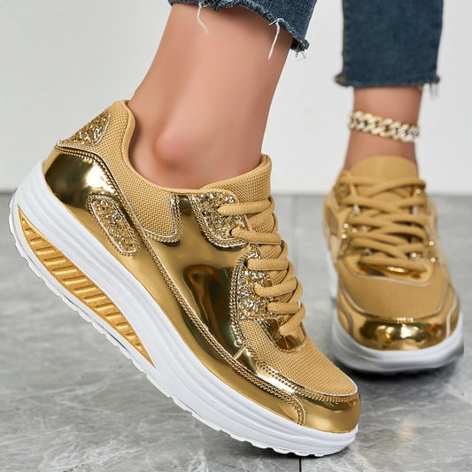 ✨ Γυναικεία μοντέρνα Casual Sparkling Style Platform Sneakers 👟