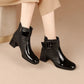 👢✨Γυναικείες μπότες αστραγάλου με υψηλή γυαλάδα