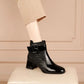 👢✨Γυναικείες μπότες αστραγάλου με υψηλή γυαλάδα