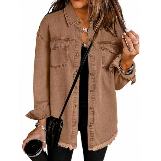 🤠 ΓΥΝΑΙΚΕΊΟ RAW EDGE RIPPED DENIM JACKET