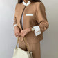 🌸 ΓΥΝΑΙΚΕΊΟ ΚΟΜΨΌ PATCHWORK STAND COLLAR BLAZER ΚΑΙ ΠΑΝΤΕΛΌΝΙ