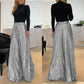 ✨ ΓΥΝΑΙΚΕΊΑ TRENDY SEQUIN HIGH WAIST WIDE LEG ΠΑΝΤΕΛΌΝΙ