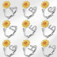 🌻Állítható forgó napraforgós betűs gyűrű💍