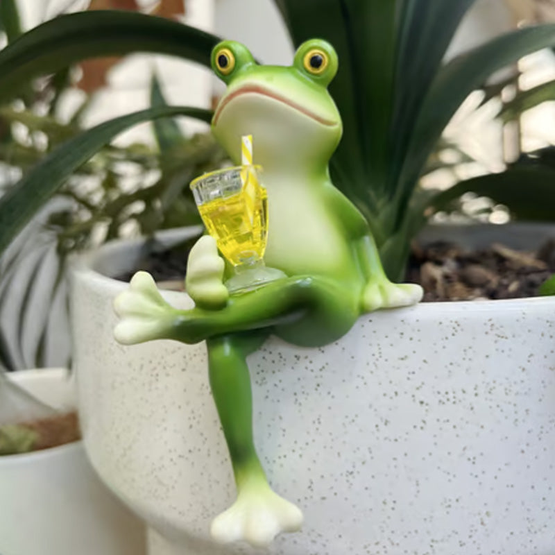 🐸Miniatűr béka figurák növényi dekorációk-1