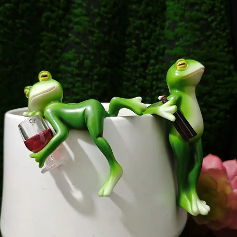 🐸Miniatűr béka figurák növényi dekorációk-4