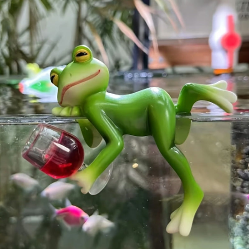 🐸Miniatűr béka figurák növényi dekorációk-6