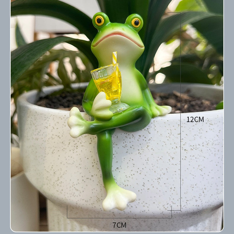 🐸Miniatűr béka figurák növényi dekorációk-7