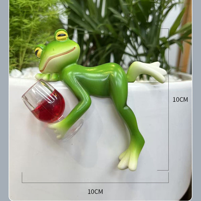 🐸Miniatűr béka figurák növényi dekorációk-8