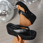 🎉2025 Νέα άφιξη - 50% OFF👠Γυναικείες σαγιονάρες με χοντρή σόλα και πούλιες