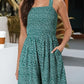 💃Women's Summer Sleeveless Loose Casual Short Smocked Romper With Pockets