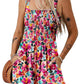 💃Women's Summer Sleeveless Loose Casual Short Smocked Romper With Pockets