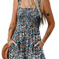 💃Women's Summer Sleeveless Loose Casual Short Smocked Romper With Pockets