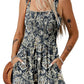 💃Women's Summer Sleeveless Loose Casual Short Smocked Romper With Pockets