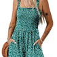 💃Women's Summer Sleeveless Loose Casual Short Smocked Romper With Pockets
