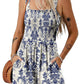 💃Women's Summer Sleeveless Loose Casual Short Smocked Romper With Pockets