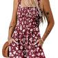 💃Women's Summer Sleeveless Loose Casual Short Smocked Romper With Pockets