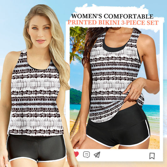 👙 Női kényelmes háromrészes fürdőruha nyomtatással🏖️