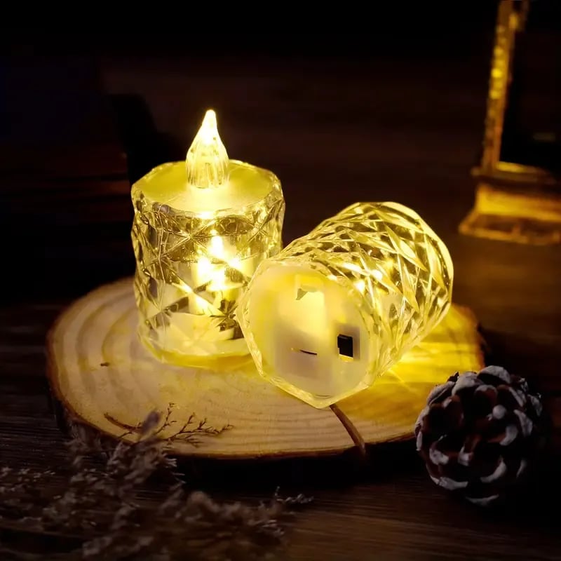 🔥 Kristály láng nélküli gyertyafény 🎄🕯️🎃-2