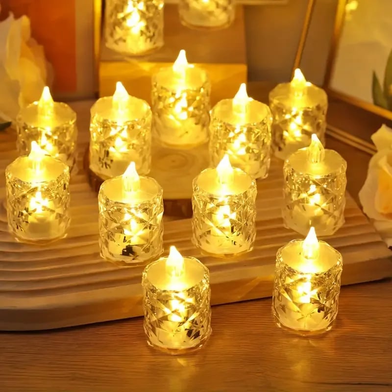 🔥 Kristály láng nélküli gyertyafény 🎄🕯️🎃-3
