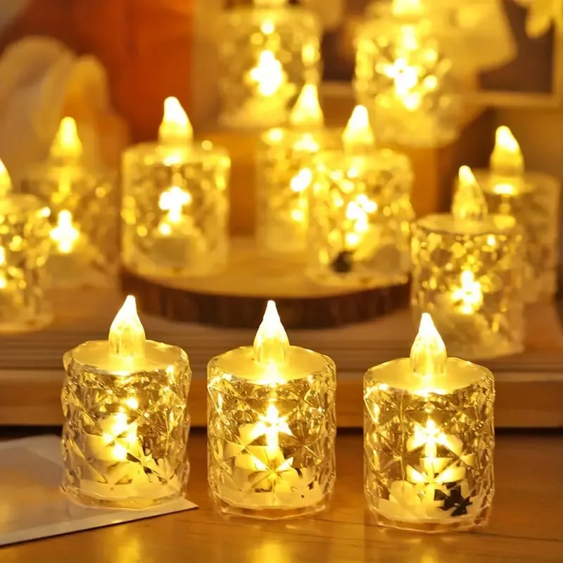 🔥 Kristály láng nélküli gyertyafény 🎄🕯️🎃-4