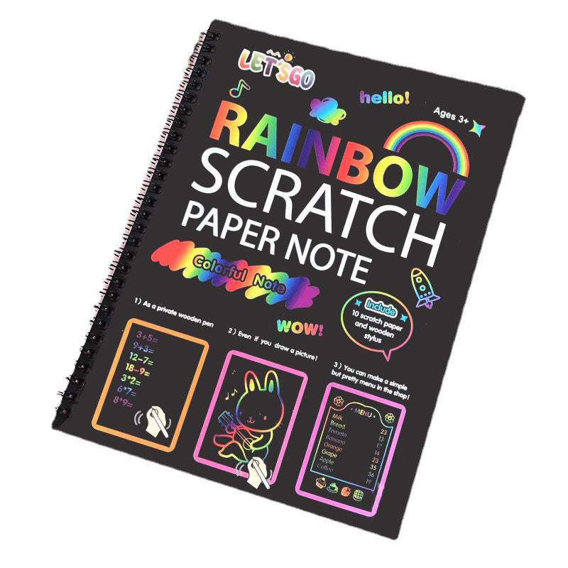 🌈Kreatív szivárványos karcolós művészeti jegyzetfüzet-8