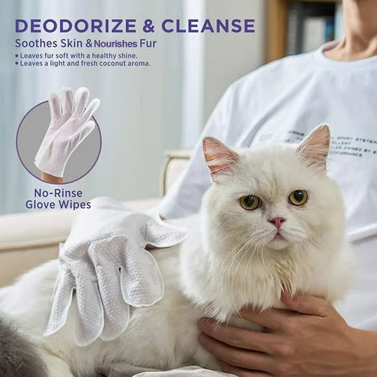 🐈🐕‍🦺 Öblítés nélküli állat tisztító és szagtalanító kesztyű🐾