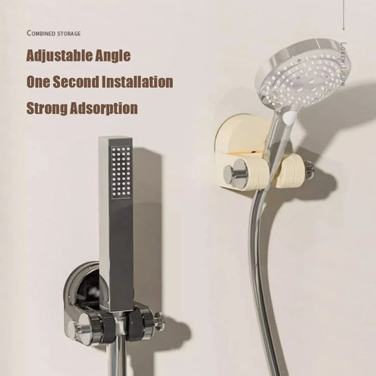 🚿 Beépített tapadókorongos zuhanytartó – fúrás nélkül, állítható szögben✨