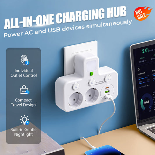 ⚡ Intelligens konnektor USB-portokkal (EU-csatlakozó)