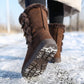 👢Női rendkívül meleg műszőrme bélésű térdig érő hótalpú csizma❄️