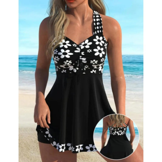 🏝️S-4XL👙 Női virágos egyrészes fürdőruha 🌊 (rövidnadrággal)
