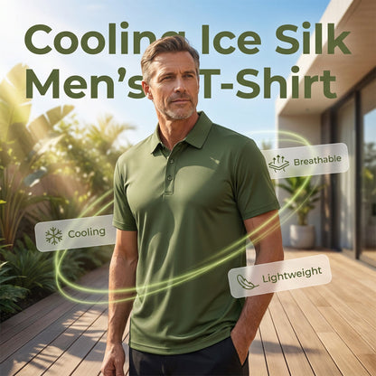 🧊Férfi nyári lélegeztető nyakos póló👕
