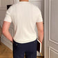 👕Férfi kerek nyakú rövid ujjú pulóverek csavart mintával🧶