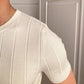 👕Férfi kerek nyakú rövid ujjú pulóverek csavart mintával🧶
