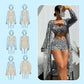 【👙S–XL méretben】Női háromrészes fürdőruha-szett geometrikus mintával