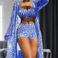【👙S–XL méretben】Női háromrészes fürdőruha-szett geometrikus mintával