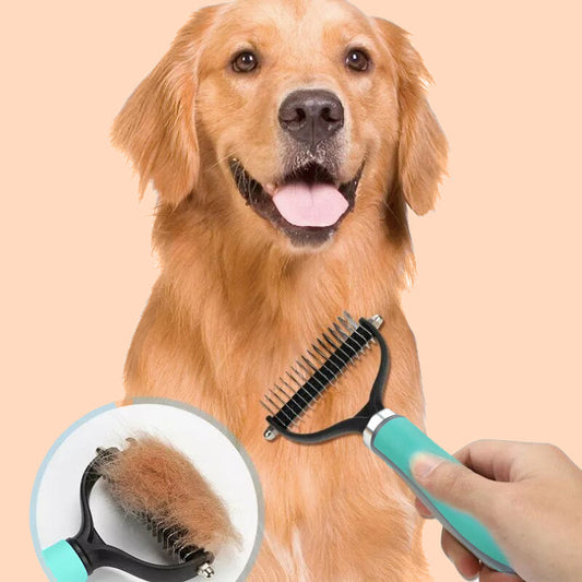 🐶✂️Kétoldalas öntisztító kefe háziállatoknak – Eltávolítja a laza szőrzetet🐕✨