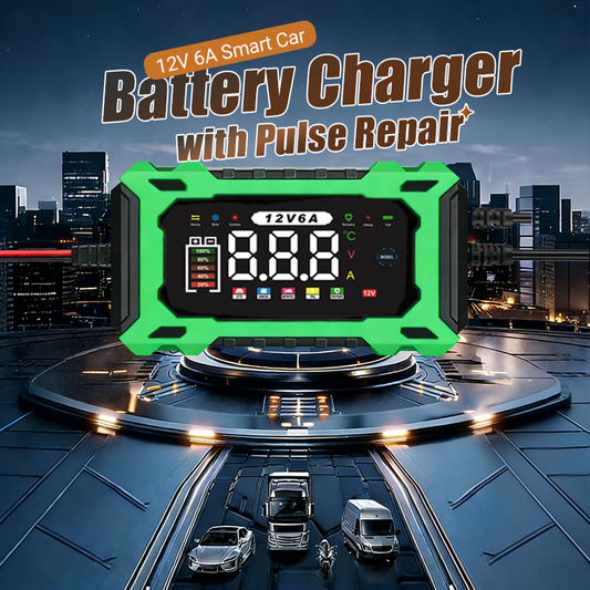 ⏰🔋12 V-os, 6 A-es intelligens autóakkumulátor-töltő🚗⚡